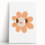 Girls Bedroom Art - Happy Daisy Kids Room Wall Decor