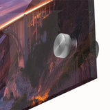 Close-up of a modern acrylic glass landscape bridge design showcasing vibrant colors and intricate details, perfect for home decor enthusiasts. Ideal for contemporary art lovers.