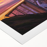 Landscape bridge artwork printed on rolled canvas, showcasing vibrant colors and intricate details of the bridge design, perfect for home decor and art enthusiasts.