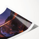 Rolled print showcasing a stunning landscape bridge design, featuring vibrant colors and intricate details, carefully packaged in a protective tube for safe delivery.
