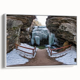 Framed landscape canvas art depicting vibrant canyons in warm earth tones, showcasing intricate textures and details, ideal for enhancing any home decor.