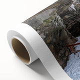 Scenic rolled canvas print showcasing vibrant landscape canyons with rich earthy tones, expertly packaged in a durable cardboard tube for safe delivery.