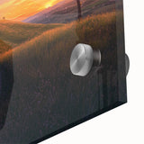 Close-up of a vibrant acrylic landscape painting depicting a serene countryside scene with rolling hills and lush greenery, showcasing intricate brushwork and vivid colors. Perfect for adding a touch of nature-inspired decor to any space.