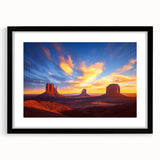 Framed landscape artwork depicting a serene desert scene, featuring a black mat and sleek black frame, ideal for modern home decor and art enthusiasts.