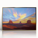 Framed acrylic artwork depicting a stunning desert landscape with golden hues and intricate details, perfect for enhancing modern home decor and wall aesthetics.