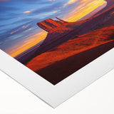 Desert landscape rolled canvas art showcasing warm, earthy tones of ochre and beige, elegantly packaged in a protective cardboard tube for display or gifting.