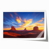 Desert landscape art print showcasing vibrant colors and intricate details, rolled and securely packaged in a protective cardboard tube for shipping. Ideal for home decor.