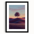Framed landscape artwork featuring vibrant fields and a sleek black mat, perfect for home decor. The front view showcases the intricate details and rich colors.