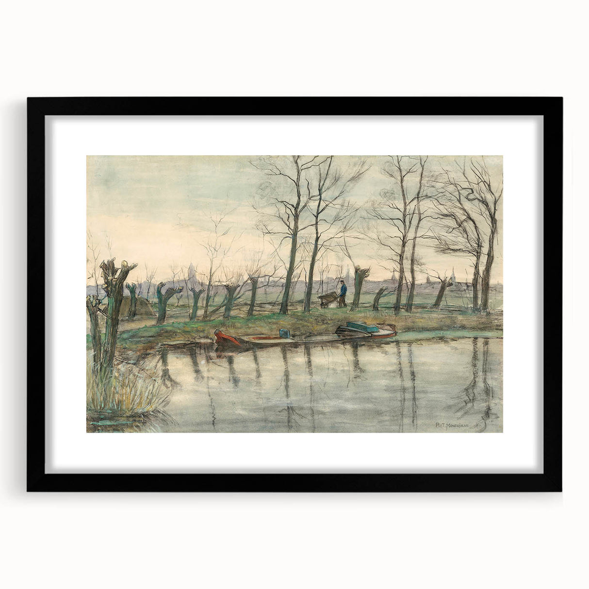 Modern Wall Art: Serene Amsterdam Landscape with Minimalist Touch