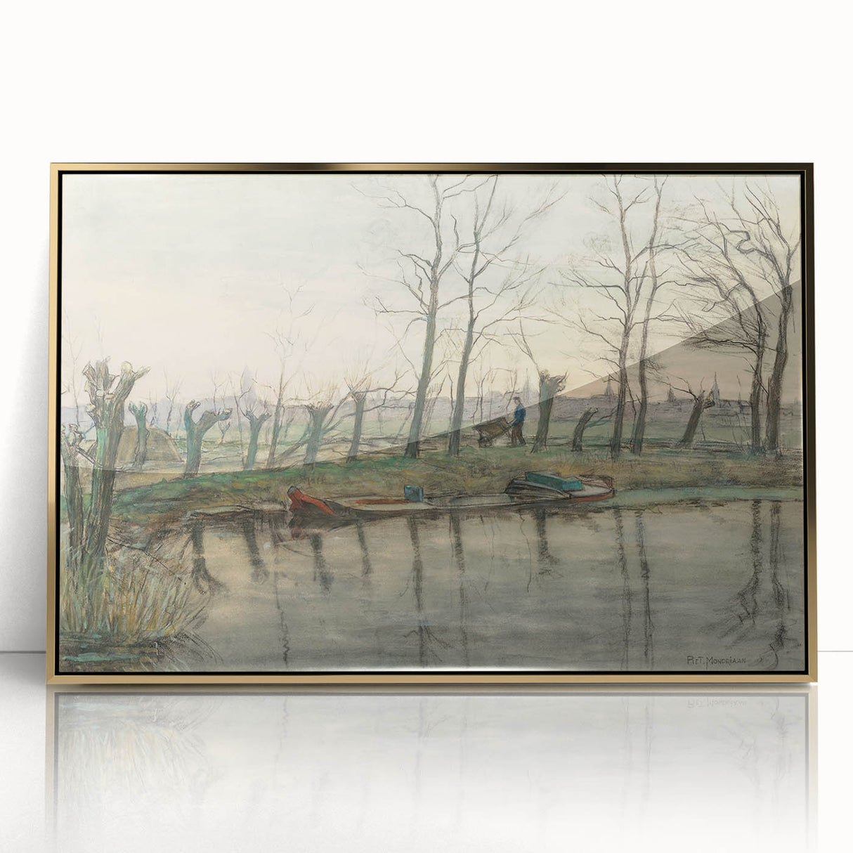 Modern Wall Art: Serene Amsterdam Landscape with Minimalist Touch