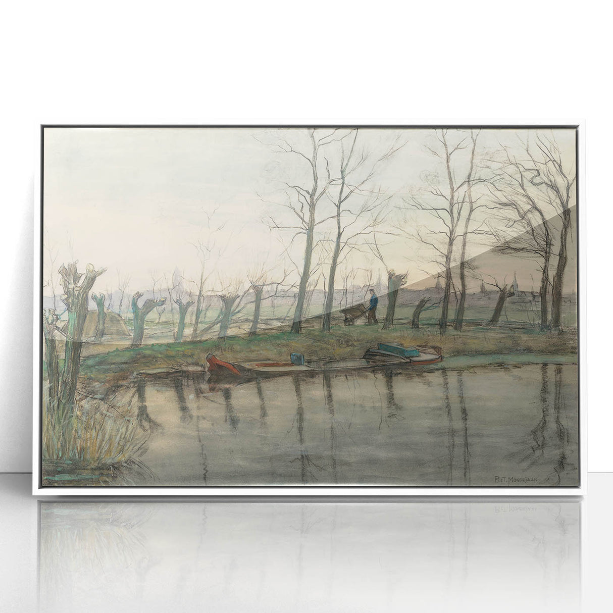 Modern Wall Art: Serene Amsterdam Landscape with Minimalist Touch