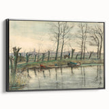 Modern Wall Art: Serene Amsterdam Landscape with Minimalist Touch