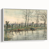 Modern Wall Art: Serene Amsterdam Landscape with Minimalist Touch