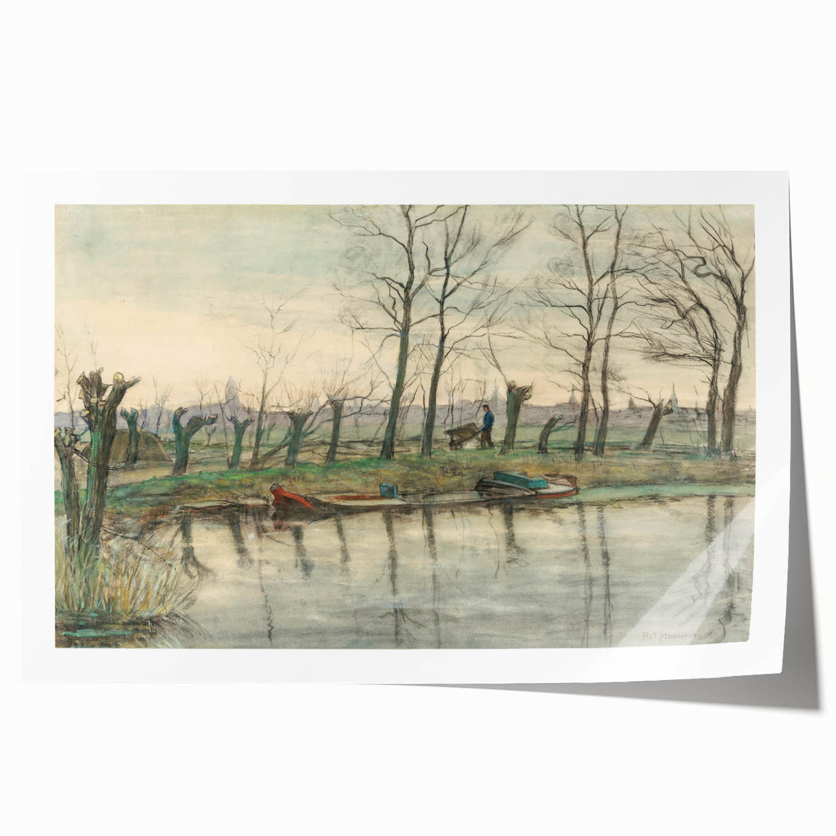 Modern Wall Art: Serene Amsterdam Landscape with Minimalist Touch