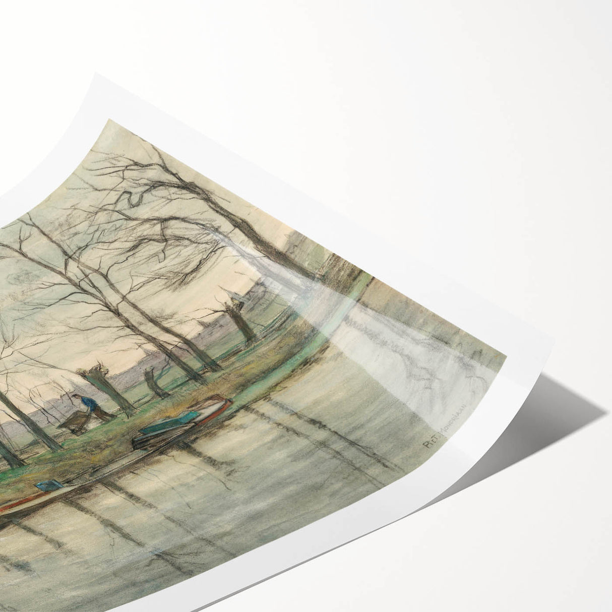 Modern Wall Art: Serene Amsterdam Landscape with Minimalist Touch
