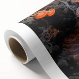 Art deco poster of natural elements in muted green and beige, rolled canvas, ideal for nursery wall decor.