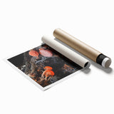 Extra large rolled canvas print featuring close-up floral elements in soft pastel shades, ideal for classy bathroom wall art.