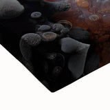 Large art of a black and white landscape painting on stretched canvas, ideal for bedroom wall decor.