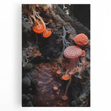 Large black and white photo of natural elements on stretched canvas, ideal for kitchen wall art.