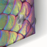 Large abstract wall art featuring close-up animal imagery in vibrant colors on acrylic glass, ideal for dining room art.