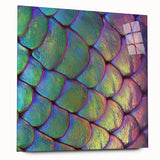 Large abstract wall art depicting close-up animal motifs in neutral tones on acrylic glass.