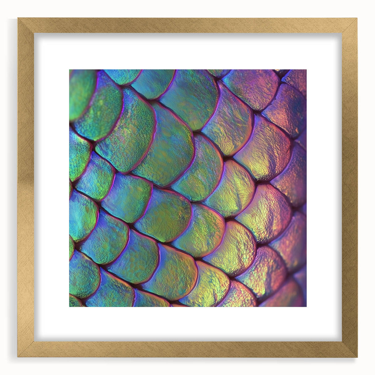Extra large abstract art print featuring textured waves in soothing blue and gray tones, framed in gold.