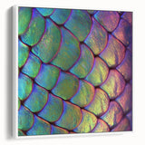 Vintage poster art of a colorful bird on a black background, framed canvas, ideal for living room decor.