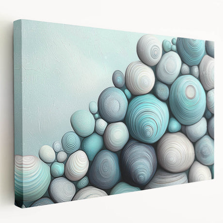 Close-up image of nature elements in muted green and brown tones on a large stretched canvas, suitable for kitchen wall art.