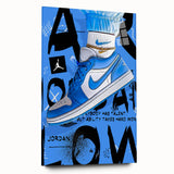 Air Jordan Pop Art Wall Art - Bold Blue Sneaker Canvas Print