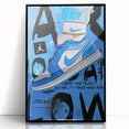 Air Jordan Pop Art Wall Art - Bold Blue Sneaker Canvas Print