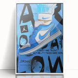 Air Jordan Pop Art Wall Art - Bold Blue Sneaker Canvas Print