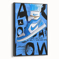 Air Jordan Pop Art Wall Art - Bold Blue Sneaker Canvas Print