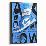 Air Jordan Pop Art Wall Art - Bold Blue Sneaker Canvas Print