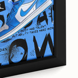 Air Jordan Pop Art Wall Art - Bold Blue Sneaker Canvas Print