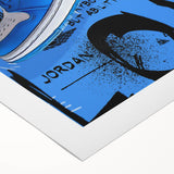 Air Jordan Pop Art Wall Art - Bold Blue Sneaker Canvas Print