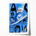 Air Jordan Pop Art Wall Art - Bold Blue Sneaker Canvas Print