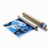 Air Jordan Pop Art Wall Art - Bold Blue Sneaker Canvas Print