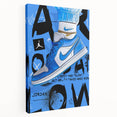 Air Jordan Pop Art Wall Art - Bold Blue Sneaker Canvas Print
