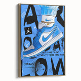 Air Jordan Pop Art Wall Art - Bold Blue Sneaker Canvas Print