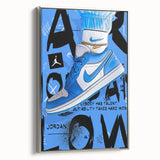 Air Jordan Pop Art Wall Art - Bold Blue Sneaker Canvas Print
