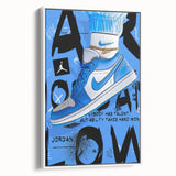 Air Jordan Pop Art Wall Art - Bold Blue Sneaker Canvas Print