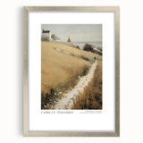 Textured abstract art print in cool gray hues, presented in a silver frame, ideal for modern bedroom ambiance.