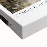 Large art featuring a black and white landscape painting on stretched canvas, ideal for bedroom wall decor.