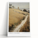 Large black and white canvas depicting a close-up of Camille Pissarro's brushwork.