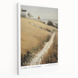 Large canvas print of an Impressionist-style landscape with soft pastel hues, ideal for kitchen wall art.