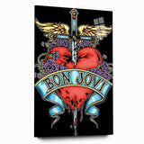 Bon Jovi Tattoo Heart Poster - Retro Music Wall Art