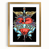 Bon Jovi Tattoo Heart Poster - Retro Music Wall Art