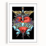 Bon Jovi Tattoo Heart Poster - Retro Music Wall Art