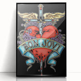 Bon Jovi Tattoo Heart Poster - Retro Music Wall Art