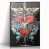 Bon Jovi Tattoo Heart Poster - Retro Music Wall Art